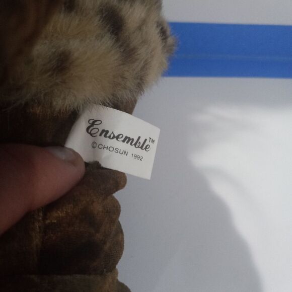 VINTAGE Rare Manimals Plush Caveman 15" Stuffed Doll Toy With Tags - Picture 8 of 8